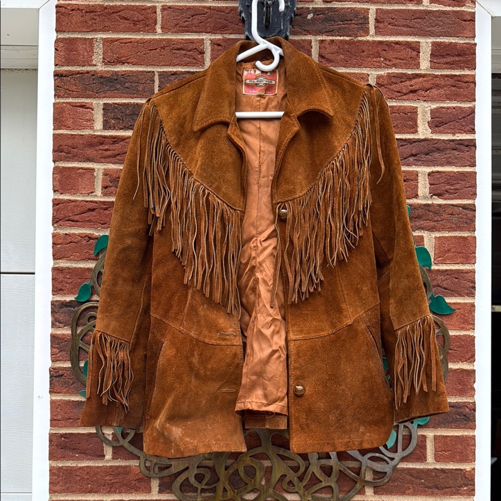 PIONEER Western Fringe Suede Jacket Brown